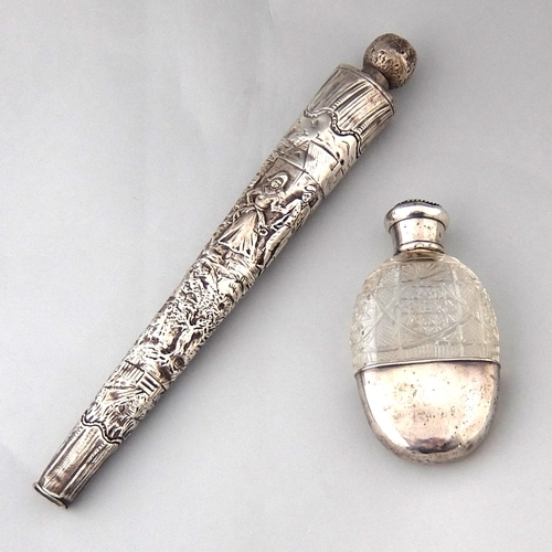 196 - A Victorian silver scent bottle