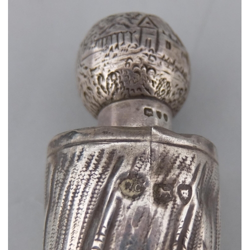 196 - A Victorian silver scent bottle