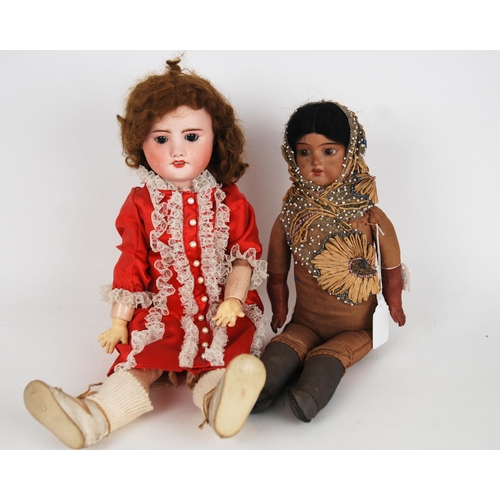 238 - A bisque-head doll