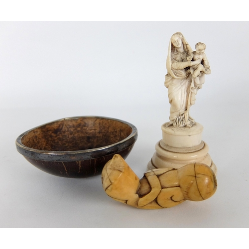 265 - A French ivory carving of The Madonna and child