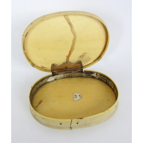 266 - A Napoleonic prisoner of war ivory box