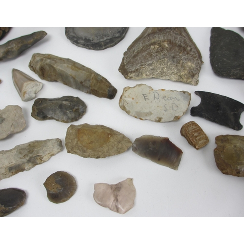 269 - A group of stone  flint and agate artefacts