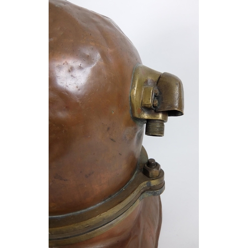 275 - A brass and copper divers helmet