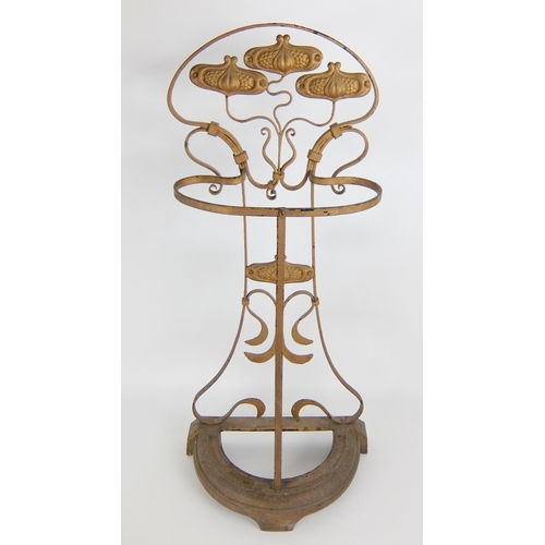 276 - A copper and cast iron Arts and Crafts stick stand