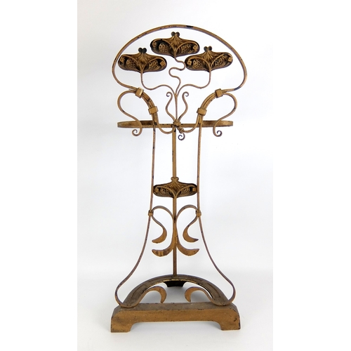 276 - A copper and cast iron Arts and Crafts stick stand