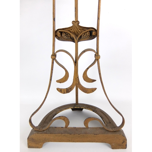 276 - A copper and cast iron Arts and Crafts stick stand