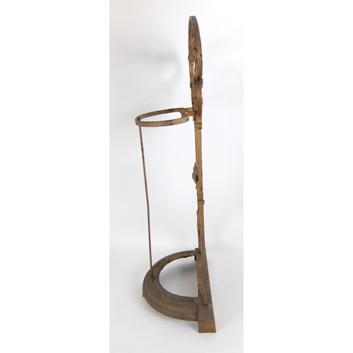 276 - A copper and cast iron Arts and Crafts stick stand