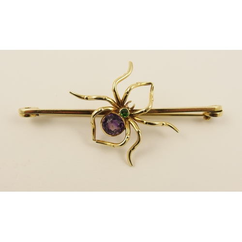 37 - A 15ct Edwardian spider brooch