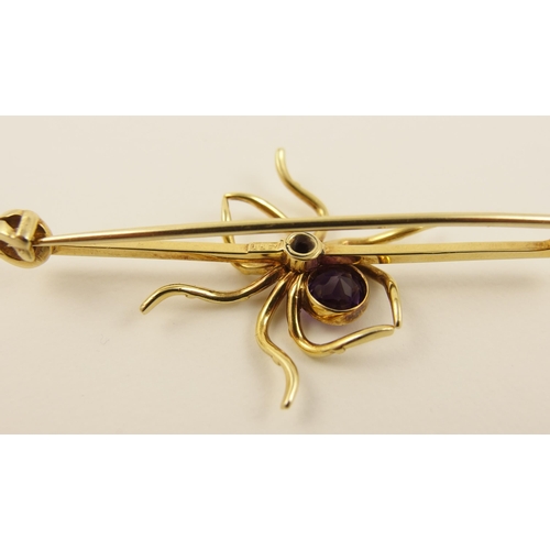 37 - A 15ct Edwardian spider brooch