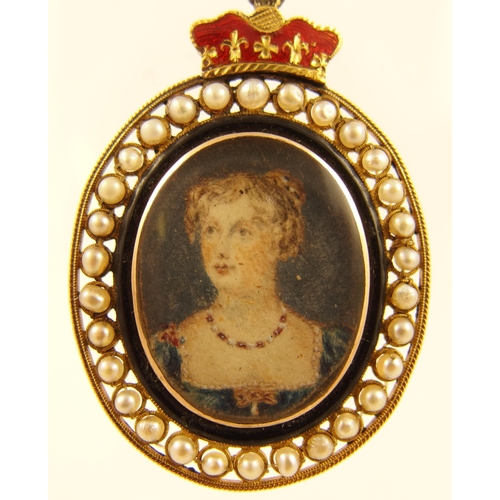 39 - A pendant commemorating the death of Princess Charlotte Augusta