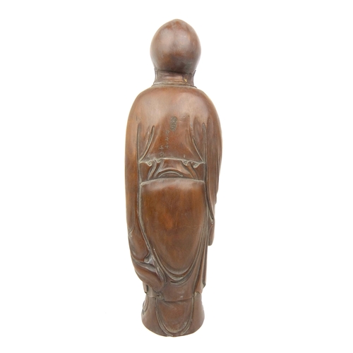 454 - A Chinese hardwood carving of shoulou