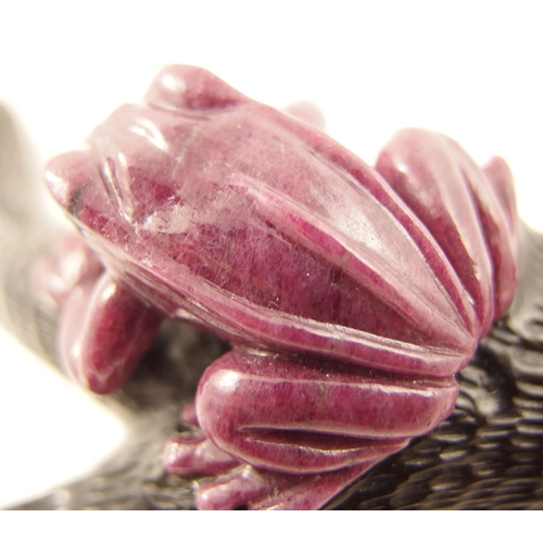 50 - A carved ruby frog