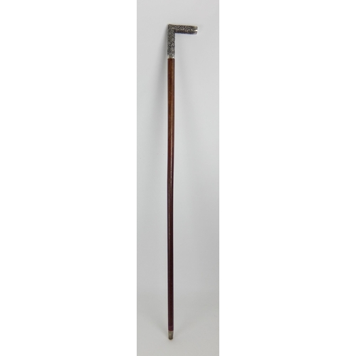 525 - A Chinese silver cane handle