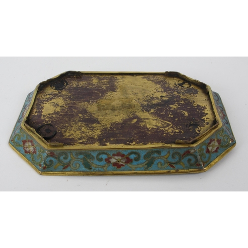 536 - A pair of Chinese cloisonne octagonal trays