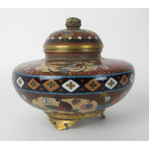 542B - A Japanese cloisonne globular jar and cover