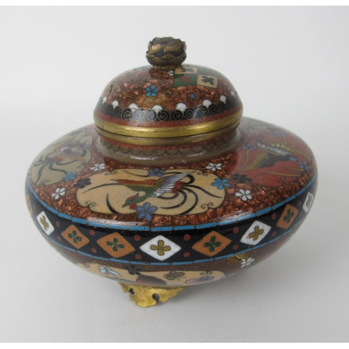 542B - A Japanese cloisonne globular jar and cover