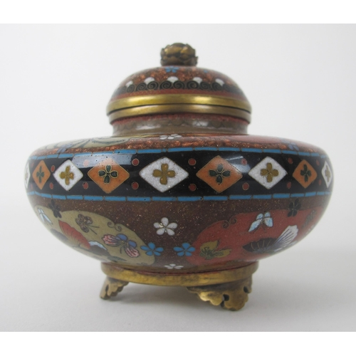 542B - A Japanese cloisonne globular jar and cover