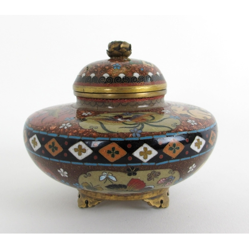 542B - A Japanese cloisonne globular jar and cover