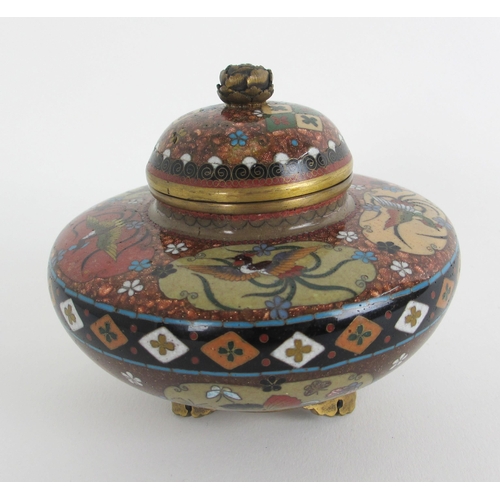 542B - A Japanese cloisonne globular jar and cover