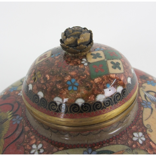 542B - A Japanese cloisonne globular jar and cover