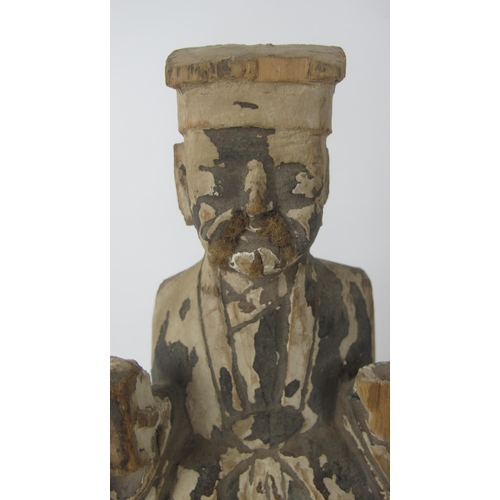 543 - A Chinese carved wood and polychrome devotional figure