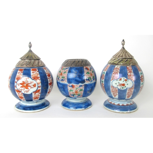 544 - Three Chinese Imari canisters