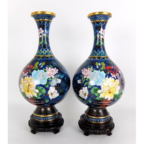 548 - A pair of Chinese cloisonne baluster vases