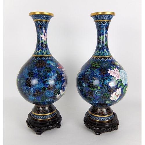 548 - A pair of Chinese cloisonne baluster vases