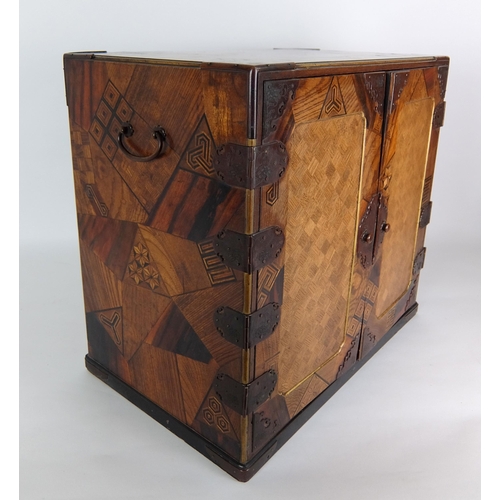 550A - A Japanese lacquered and marquetry table cabinet