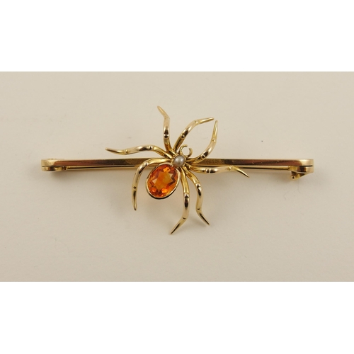 57 - A 15ct spider brooch