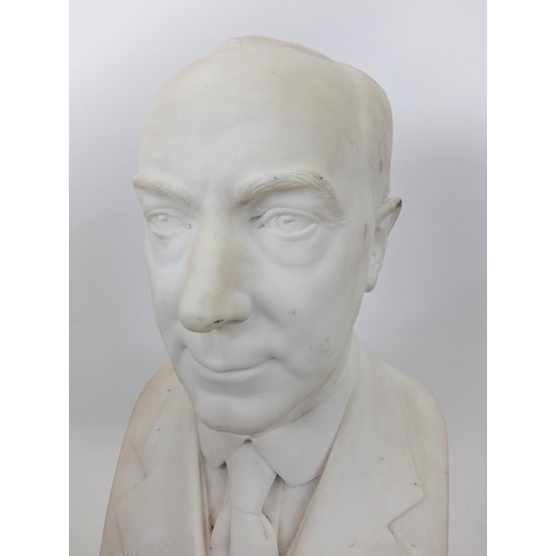 655 - A white marble bust of William Alexander