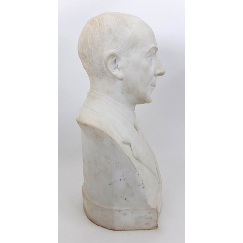 655 - A white marble bust of William Alexander