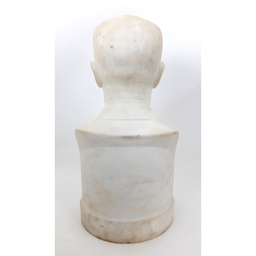 655 - A white marble bust of William Alexander