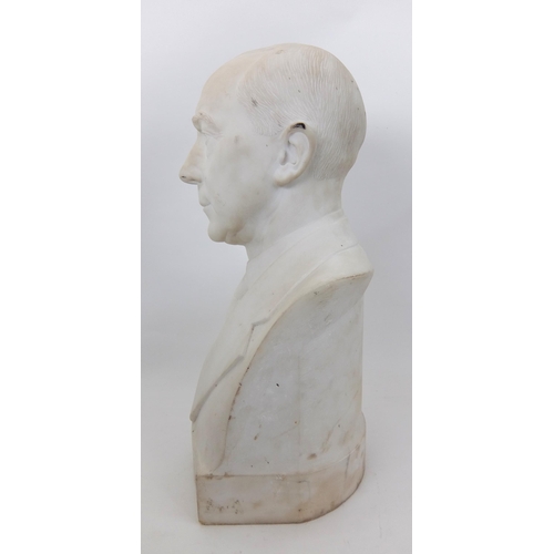 655 - A white marble bust of William Alexander