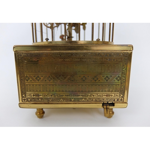 657 - A French gilt metal musical automaton birdcage