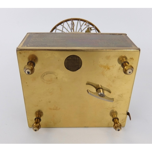 657 - A French gilt metal musical automaton birdcage