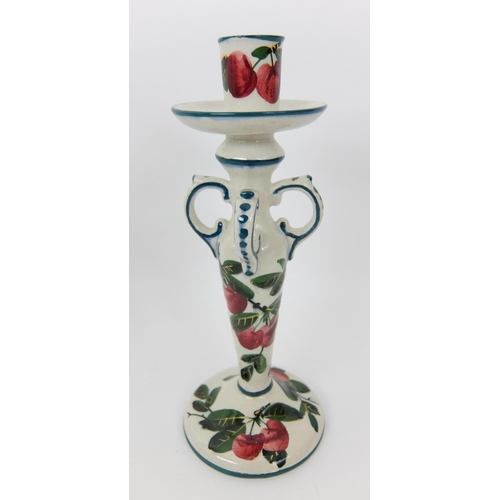 659 - A pair of Wemyss Ware Kintore candlesticks