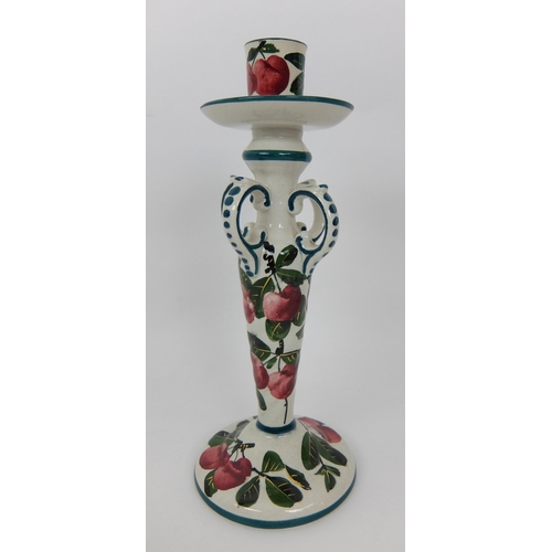 659 - A pair of Wemyss Ware Kintore candlesticks