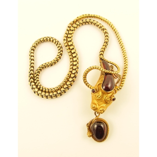 66 - An early Victorian snake necklace