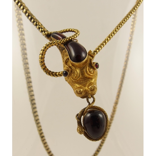 66 - An early Victorian snake necklace