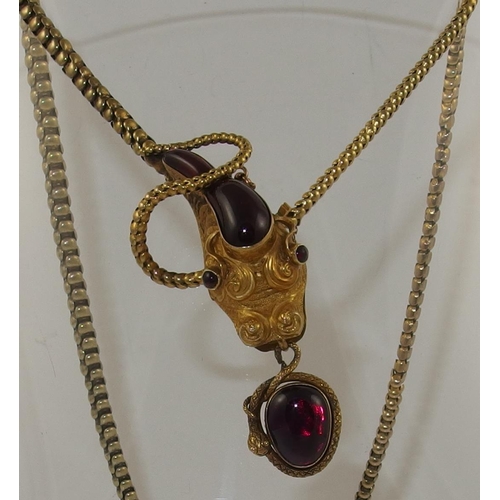 66 - An early Victorian snake necklace