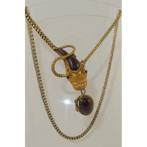 66 - An early Victorian snake necklace