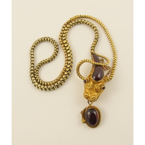 66 - An early Victorian snake necklace