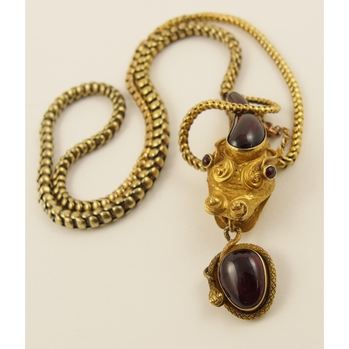 66 - An early Victorian snake necklace