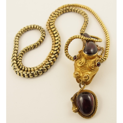 66 - An early Victorian snake necklace