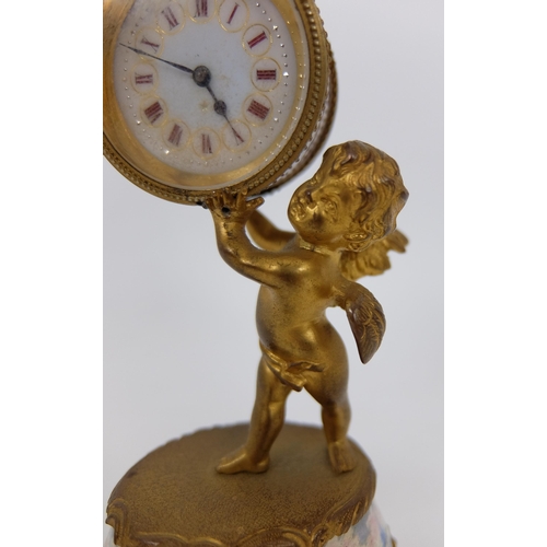 660 - A Vienna enamel and gilt metal timepiece