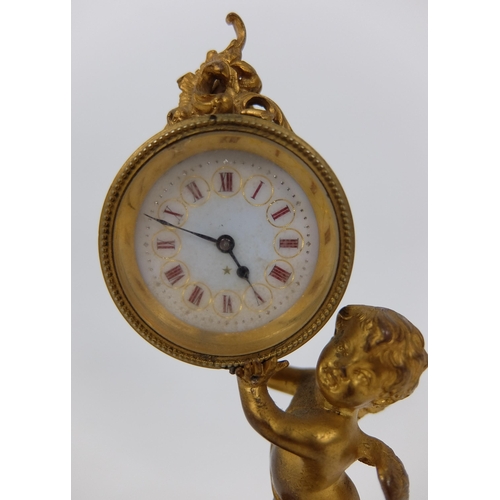 660 - A Vienna enamel and gilt metal timepiece