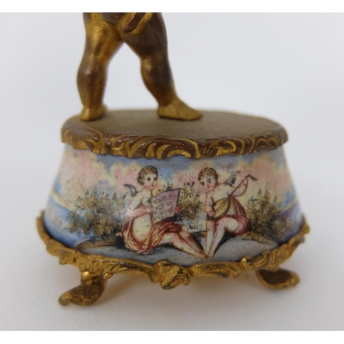 660 - A Vienna enamel and gilt metal timepiece