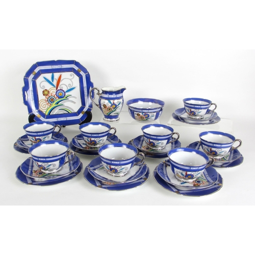 668 - A Noritake porcelain Art Deco tea set