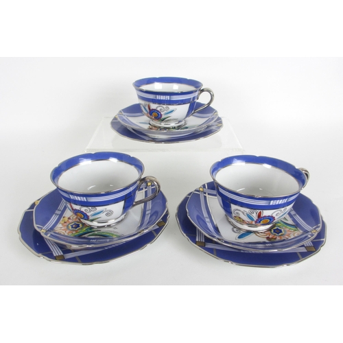 668 - A Noritake porcelain Art Deco tea set